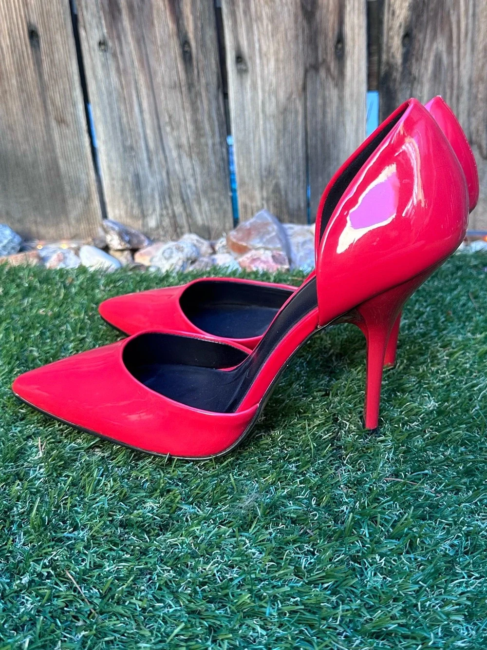 Mix No. 6 Red Patent Pointed-Toe Stiletto Pumps